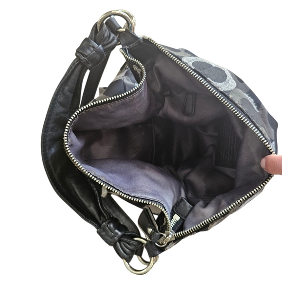 Coach Kristin Y2k Jaquard Fabric Embroidered OP Art Hobo Shoulder Bag - Picture 8 of 9